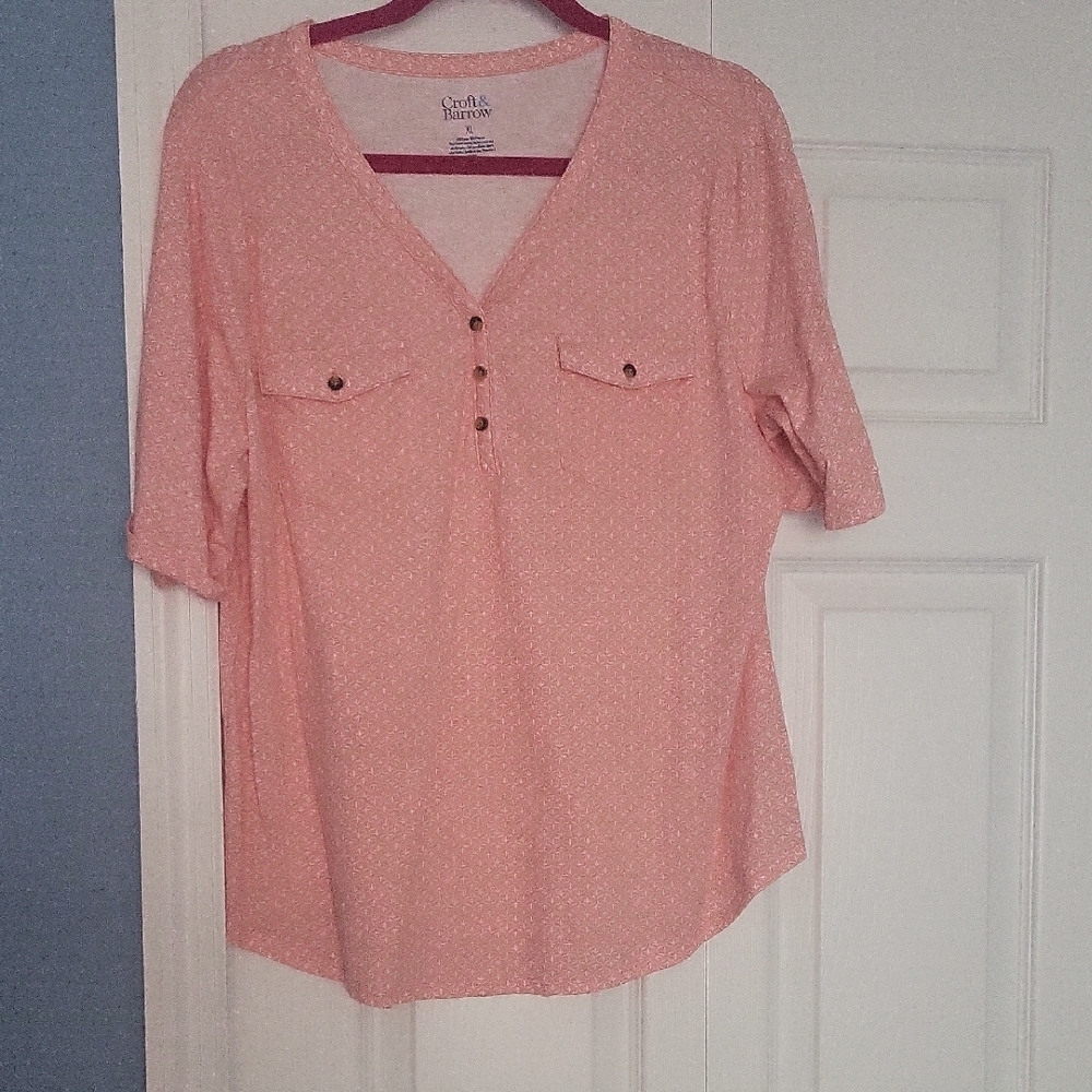 Sonoma Women's Pink V-Neck Top